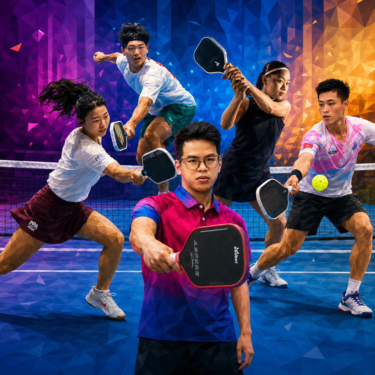 Nasa Hatakeyama and other emerging Asian pickleball players competing at the Panas Kuala Lumpur Open.