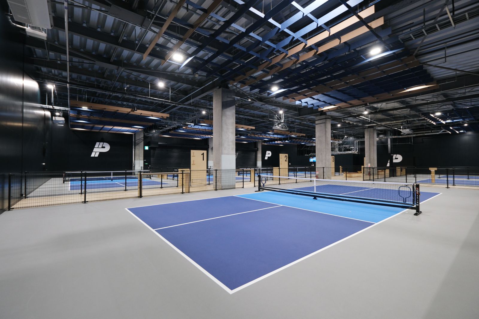 Dedicated indoor pickleball courts at PICKLR TOKYO TOYOSU