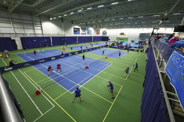 Courts in play at Bolton Arena during the English Nationals